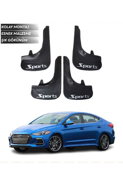 SONİKON LİNE Hyundai Elentra 2016-2021 Compatible Sports Written 4-Piece Fender Mudguard Dust Cover Modified
