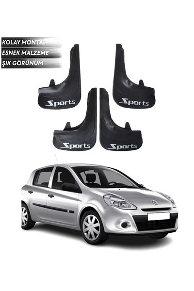 SONİKON LİNE Renault Clio 3 Compatible Sports Written 4-Piece Fender Mudguard Dust Cover Modified