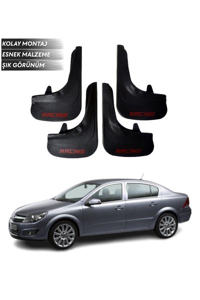 SONİKON LİNE Opel Astra H Sd 2008-2017 Compatible Racing Written 4-Piece Mudguard Mudguard Dust Cover Modified