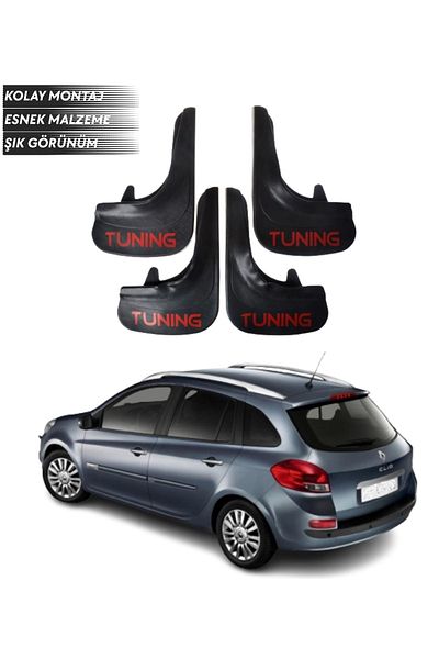 SONİKON LİNE Renault Clio 3 Stw 2006-2012 Compatible Tuning Written 4-Piece Fender Mudguard Dust Cover Modified