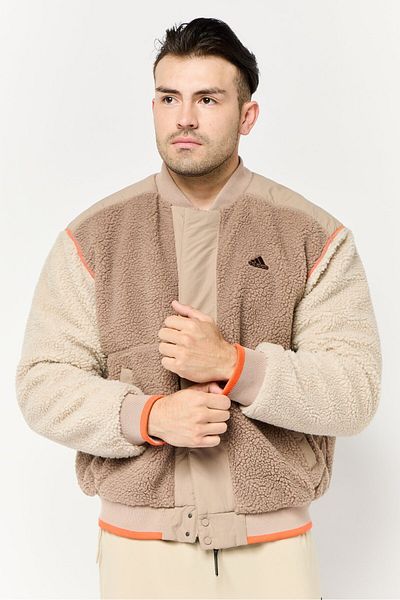 adidas Men Sportswear Fit Long Sleeve Outdoor Jacket, Taupe