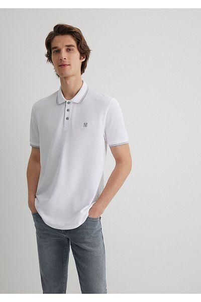 Mavi Weißes Polo-T-Shirt - Kragendetail, Slim Fit, Slim Fit064164-27879
