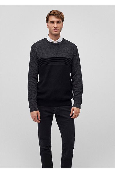 Mavi Color Block Crew Neck Sweater Fitted 070377-900