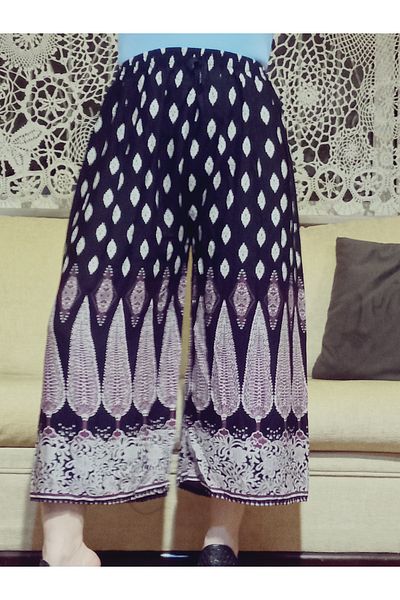 hoaryage Relax Waist Laced Viscose Capri Trousers 100% Cotton, Viscose Push Short Trousers Length 80 cm