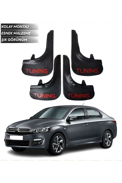 SONİKON LİNE Citroen C Elysee Compatible Tuning Written 4-Piece Fender Mudguard Dust Cover Modified