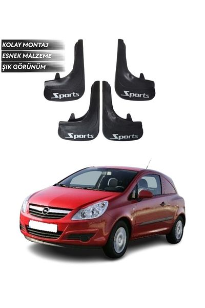 SONİKON LİNE Opel Corsa Van 2007-2014 Compatible Sports Written 4-Piece Mudguard Mudguard Dust Cover Modified