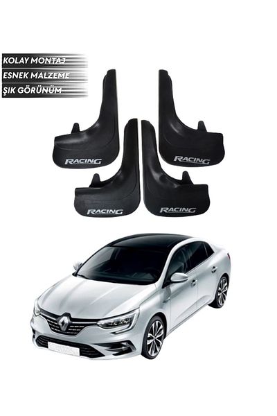 SONİKON LİNE Renault Megane 4 Sd 2016-2021 Compatible Racing Written 4-Piece Mudguard Mudguard Dust Cover Modified