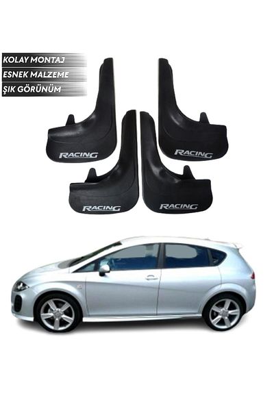 SONİKON LİNE Seat Leon Compatible Racing Written 4-Piece Mudguard Mudguard Dust Cover Modified