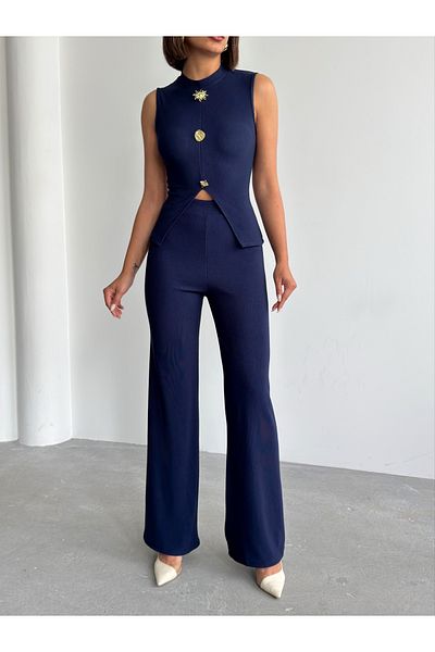 fhk atelier Sun Button Detailed Sleeveless Suit