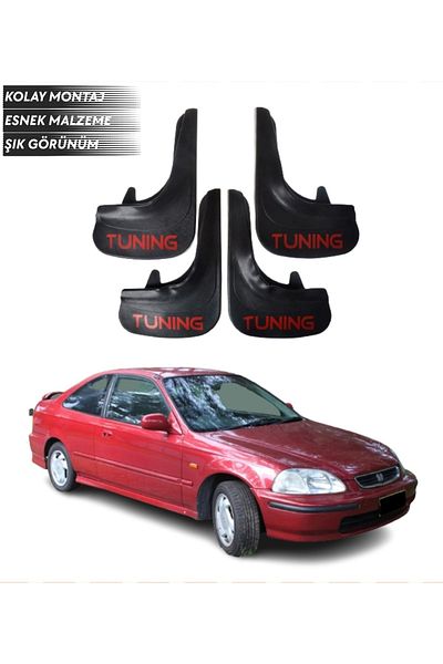 SONİKON LİNE Honda Civic 1995-2001 Compatible Tuning Written 4-Piece Fender Mudguard Dust Cover Modified