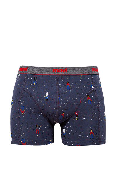 Mavi Navy Blue Graphic Printed Boxers -091711-28417
