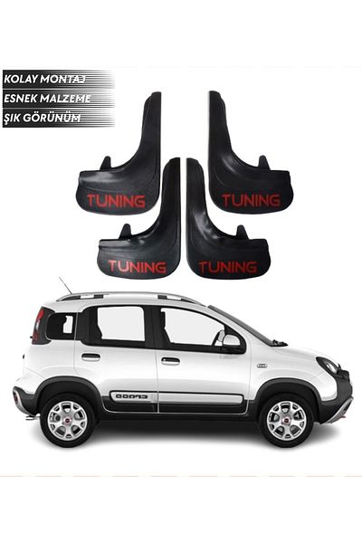 SONİKON LİNE Fiat Panda Compatible Tuning Written 4-Piece Fender Mudguard Dust Cover Modified