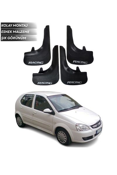 SONİKON LİNE Tata Indica Compatible Racing Written 4-Piece Fender Mudguard Dust Cover Modified