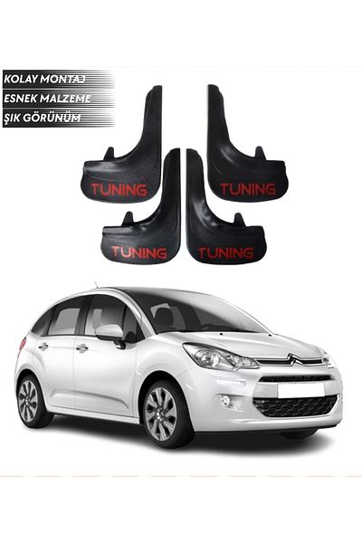 SONİKON LİNE Citroen C3 2011-2015 Compatible Tuning Written 4-Piece Fender Mudguard Dust Cover Modified