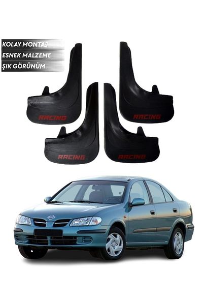 SONİKON LİNE Nissan Almera Compatible Racing Written 4-Piece Fender Mudguard Dust Cover Modified