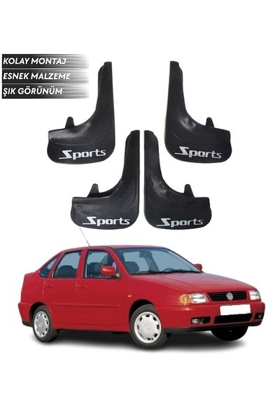 SONİKON LİNE Volkswagen Polo Sd 1996-2001 Compatible Sports Written 4-Piece Fender Mudguard Dust Cover Modified