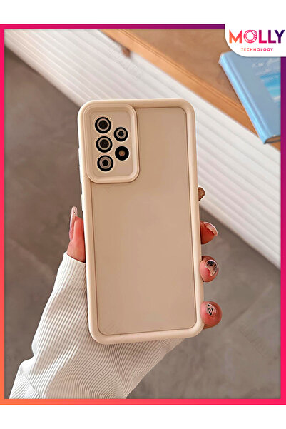 Molly Samsung Galaxy A52 İçin Bej Kenarları Pan Silikon Kılıf
