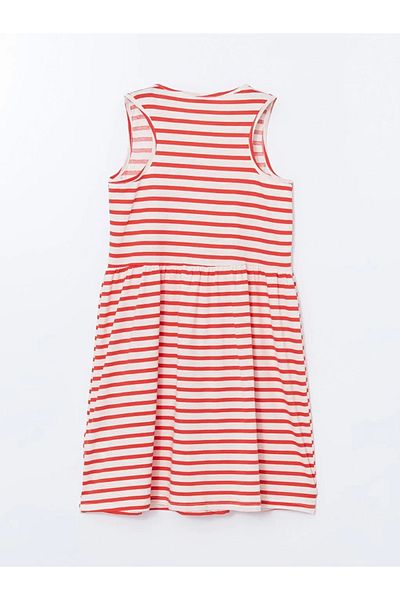 LC Waikiki LCW Kids Red Crew-Neck Girl's Dress