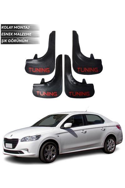 SONİKON LİNE Peugeot 301 Compatible Tuning Written 4-Piece Fender Mudguard Dust Cover Modified