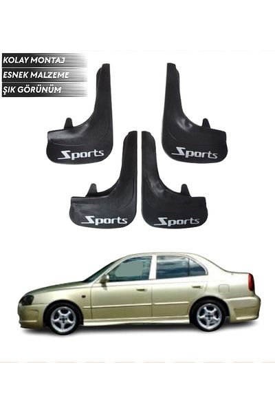 SONİKON LİNE Hyundai Accent Millennium Compatible Sports Written 4-Piece Fender Mudguard Dust Cover Modified