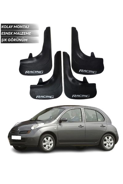 SONİKON LİNE Nissan Micra Compatible Racing Written 4-Piece Fender Mudguard Dust Cover Modified