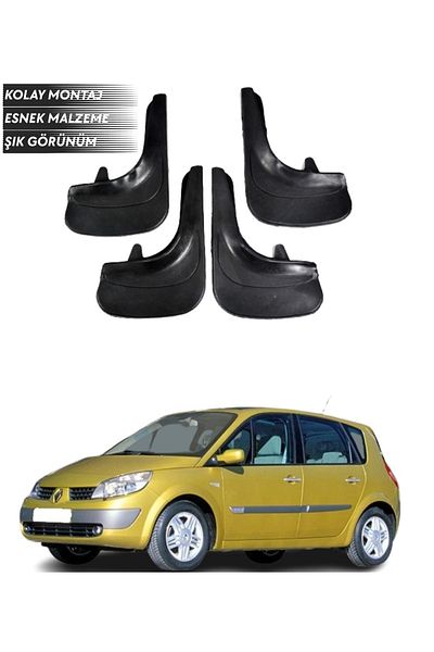 SONİKON LİNE 4-Piece Mudguard Mudflap Dust Cover Compatible with Renault Scenic All Cases Modified