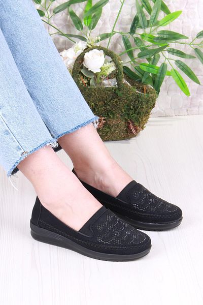 fort 2036 Lara Comfort Lightweight Comfortable Print and Stone Detailed Women's Shoes