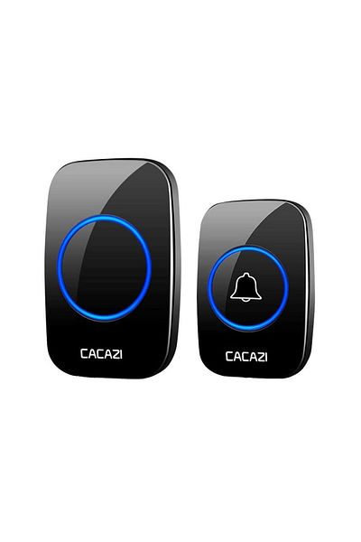 MNMYSTYLE Sonerie wireless, Vaxiuja, rezistentă la apă, 38 de tonuri, 3 niveluri de volum, bliț LED, neagră