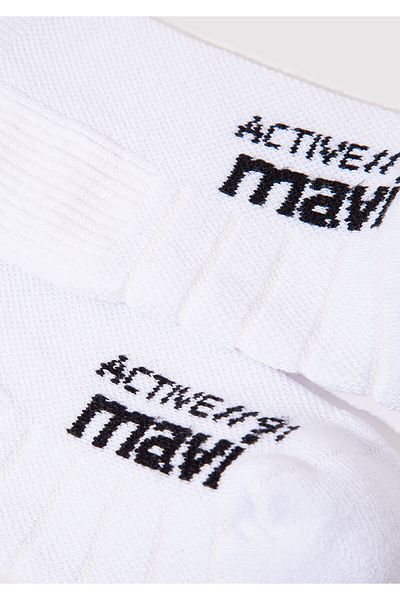 Mavi Weiße Socken mit Logo-Detail 092868 -620