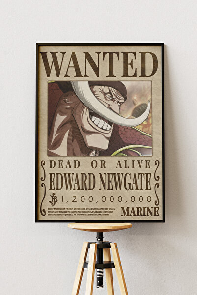 Anime Marketi One Piece Wanted Tasarımlı Çerçevesiz Poster 33x48 Boyutunda