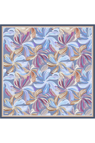 Belli وشاح حرير خالص 4107D (حرير تويل) 90 × 90 نيلي -37