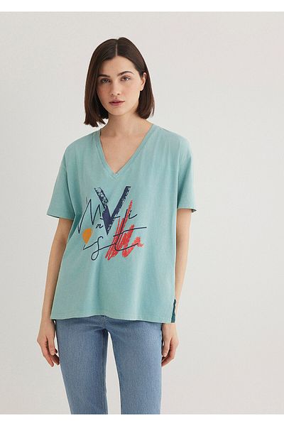 Mavi Tricou imprimat Istanbul Regular Fit / Normal Cut 1601176-34078