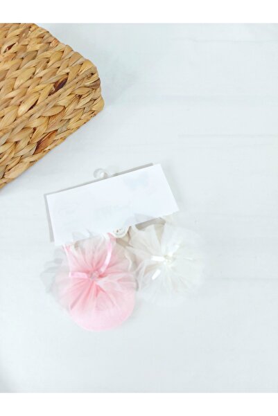 MİNİKYA Bebek Çorap 2 Çift 0-6 ay Dantelli ve Aksesuarlı Bebek Babet Çorabı