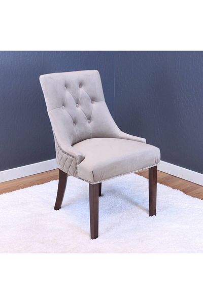 House One Side Chair| swedish wood and Velvet - Beige - 100x51x62 cm
