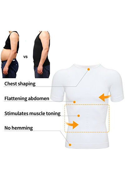 inkasole Men's Half Sleeve Corset Undershirt 6014 Black, Stylish and Comfortable Daily Wear Option