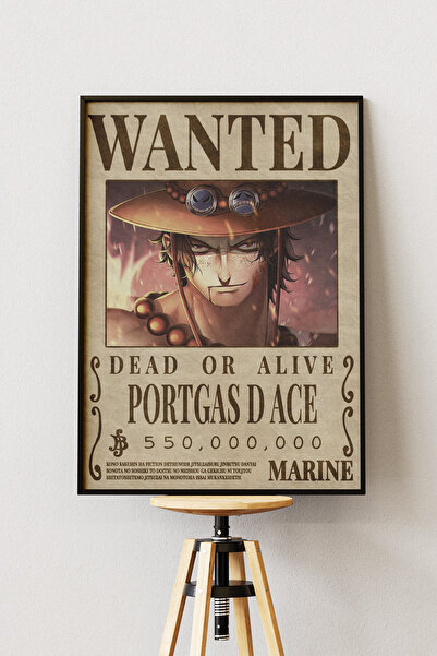 Anime Marketi One Piece Wanted Tasarımlı Çerçevesiz Poster 33x48 Boyutunda