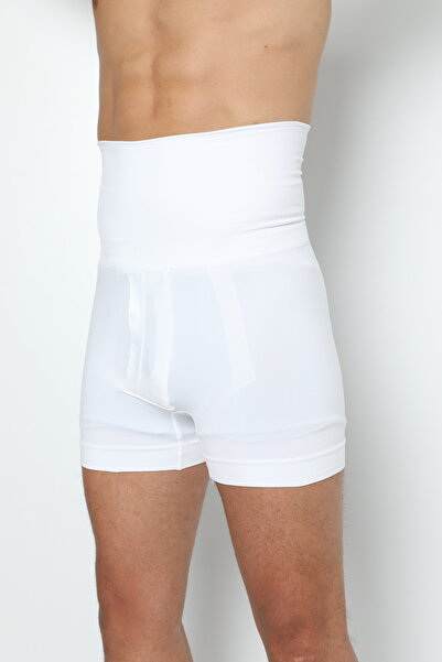 inkasole High Waist Men's Boxer Corset 6013, Comfortable and Stylish Design, White