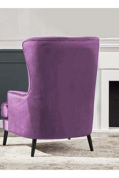 House One Velvet Royal Chair with Wingback and Arms