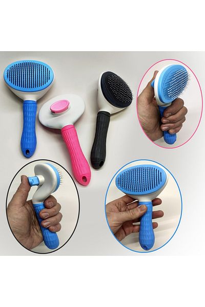 Hobimos Pet and Macrame Comb with 1 Button Automatic Cleaning