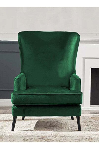 House One Velvet Royal Chair with Wingback and Arms