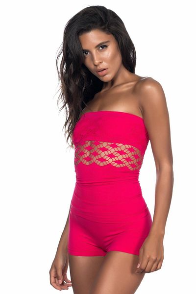 emosavm Fuchsia fantasy strapless vest corset
