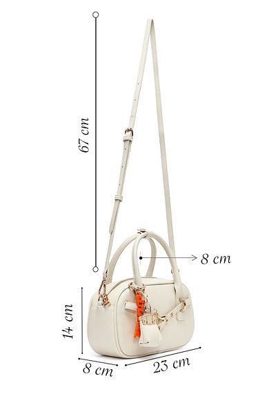 Derimod Women's Cream Long Strap Mini Shoulder Bag with Accessories 25Sbd284218