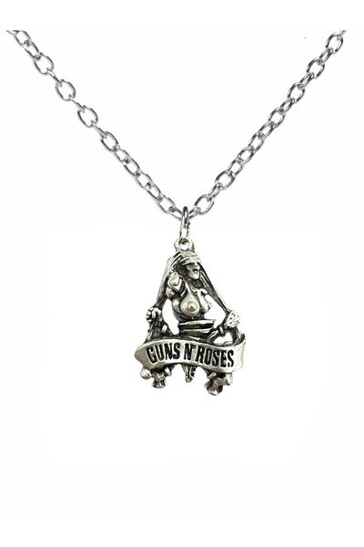 Herşey Nota Guns N' Roses Rock Metal Band Themed Chain Necklace – 60 cm Unisex Jewelry