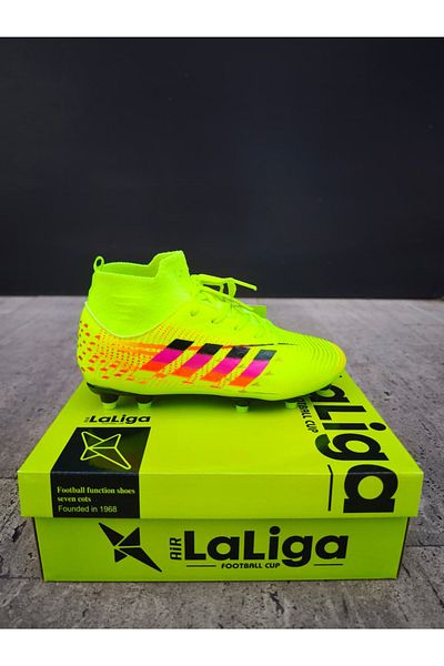Ayakx Spor Laliga Air Twingo Children with Socks Crampon Football Carpet Field Shoes Adult Prof Wristed Crampon Air