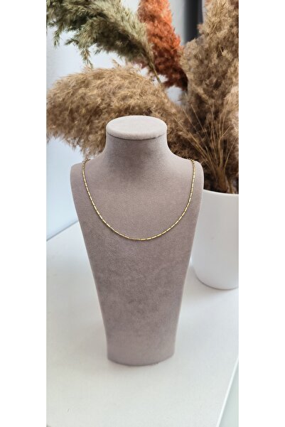 xUPING Altın Kaplama Minimal Çubuk Dorika Model Kolye 45cm Kararmaz 14K Rengi...