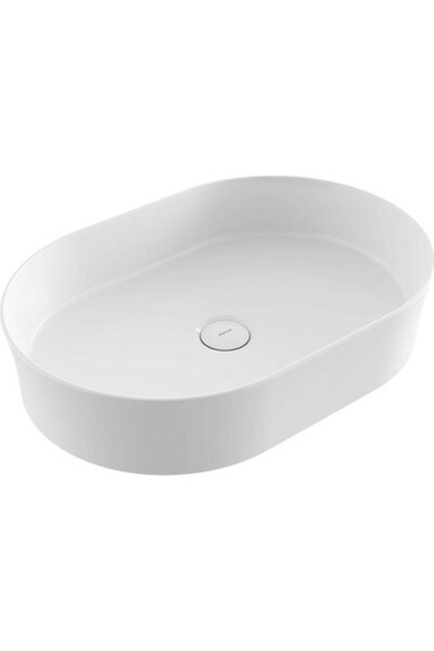 Bocchi Sottile Slim Line Tezgah Üstü Oval 55x38cm Lavabo Parlak Beyaz 1521-00...