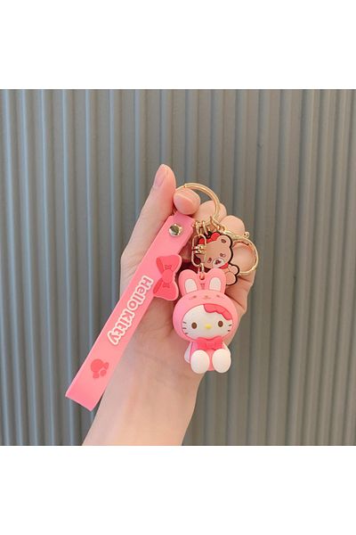 Miniso Hello Kitty Sanrio Hello Kitty Keychain Cute Cartoon Melody Kuromi Cinnamoroll Doll Pendant Decorati