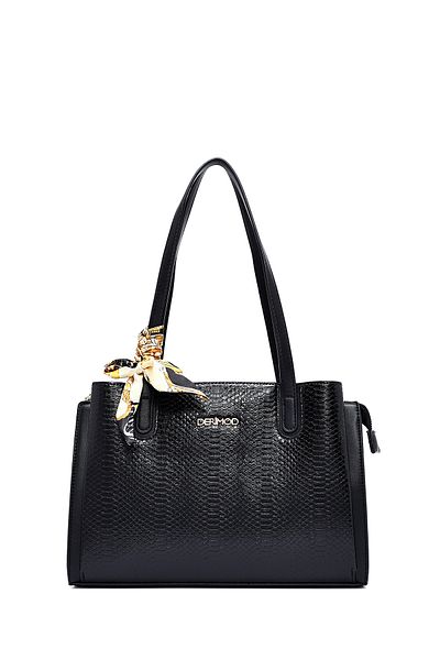 Derimod Women's Black Patterned Classic Shoulder Bag 25Sbd286140