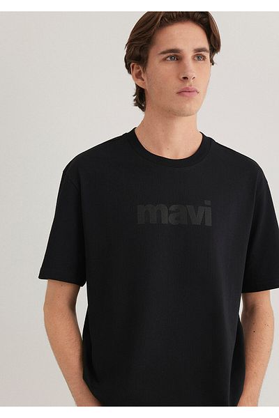 Mavi Λογότυπο Μαύρο T-Shirt Loose Fit 0611807-900