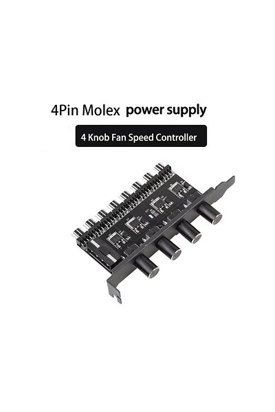 IRhasta 4pin 4knob 8 Channels Cooling Fan Hub 4pin Sata Power Supply 4 Knob 1knob Radiator Speed Controller
